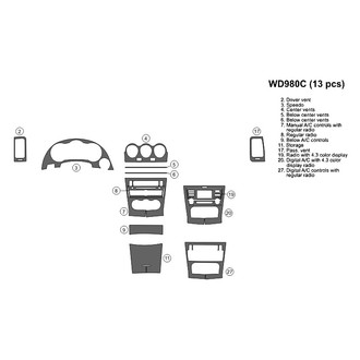 B&I® - 2D Blackwood Small Dash Kit (13 Pcs)
