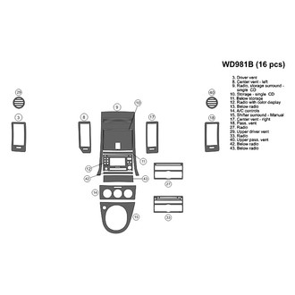 B&I® - 2D Blackwood Small Dash Kit (16 Pcs)