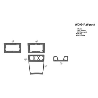 B&I® - 2D Blackwood Small Dash Kit (5 Pcs)
