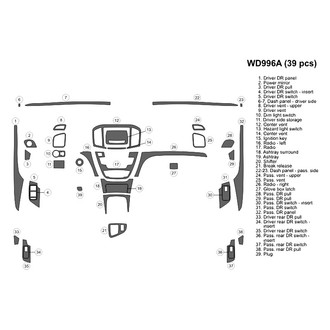 B&I® - 2D Real Carbon Fiber Large Dash Kit (39 Pcs)