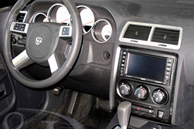 B&I Dash Kit Dark Burlwood on Dodge Challenger