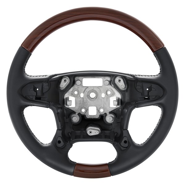 B&I® - Premium Design Steering Wheel (Charcoal Black Leather AND Rosewood Grip)