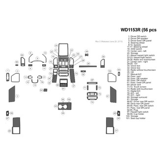 B&I® - 2D Blackwood Large Dash Kit (56 Pcs)