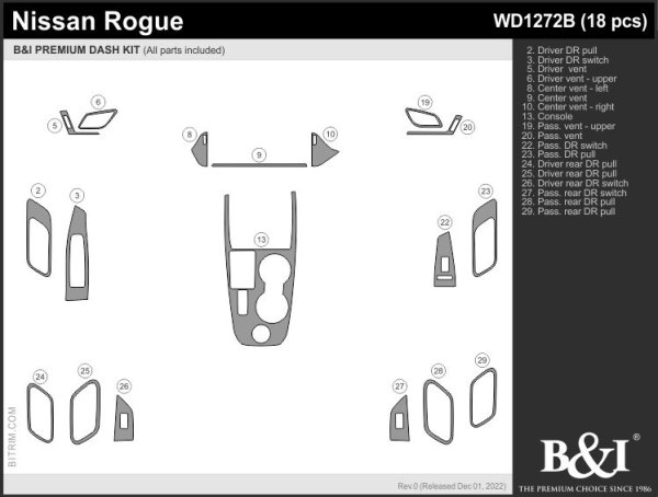 B&I® - 2D Small Dash Kit