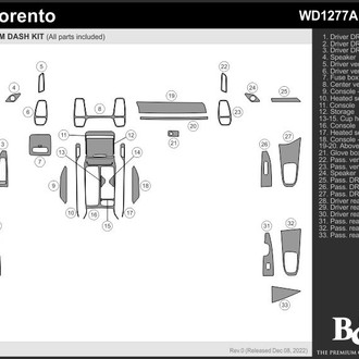 B&I® - 2D Platinum Silver Large Dash Kit (33 Pcs)