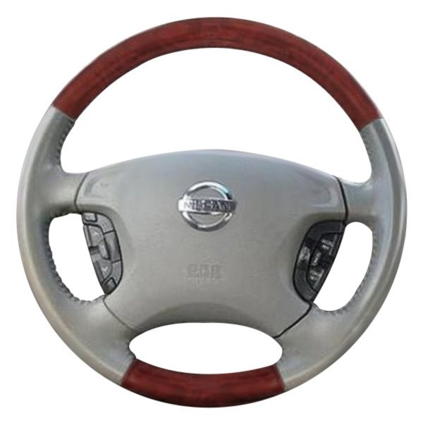 B&I® - Premium Design Steering Wheel (Charcoal Black Leather AND Matted Mahogany Grip)
