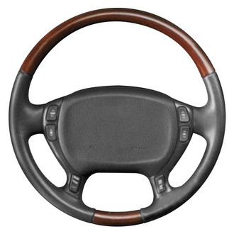 B&I® - Premium Design Black Leather Steering Wheel with Factory Match (Base Deville) Grip Steering Wheel