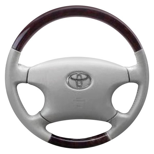  B&I® - Premium Design 4 Spokes Steering Wheel (Slate Gray Leather AND Bronze Burlwood Grip)