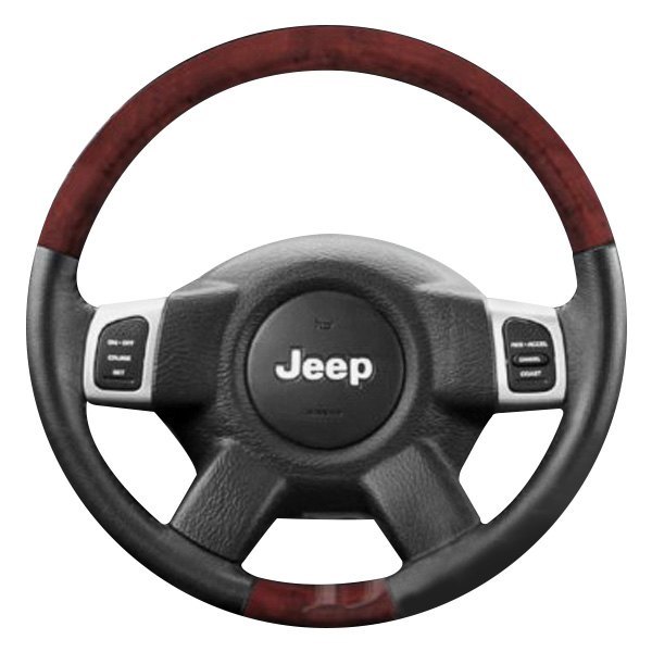  B&I® - Premium Design Steering Wheel (Black Leather AND Rosewood Grip)