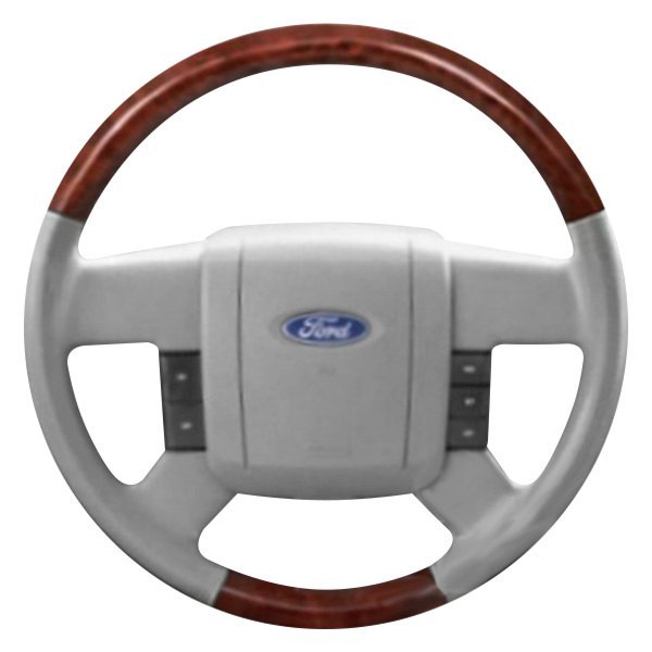  B&I® - Premium Design Steering Wheel (Gray Leather AND Solid White Grip)