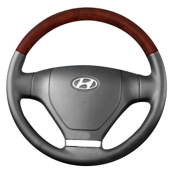  B&I® - Premium Design 3 Spokes Steering Wheel (Black Leather AND Solid Red Grip)