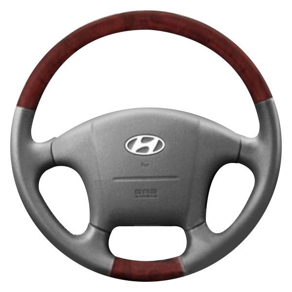  B&I® - Premium Design 4 Spokes Steering Wheel (Earth Leather AND Matted Mahogany Grip)