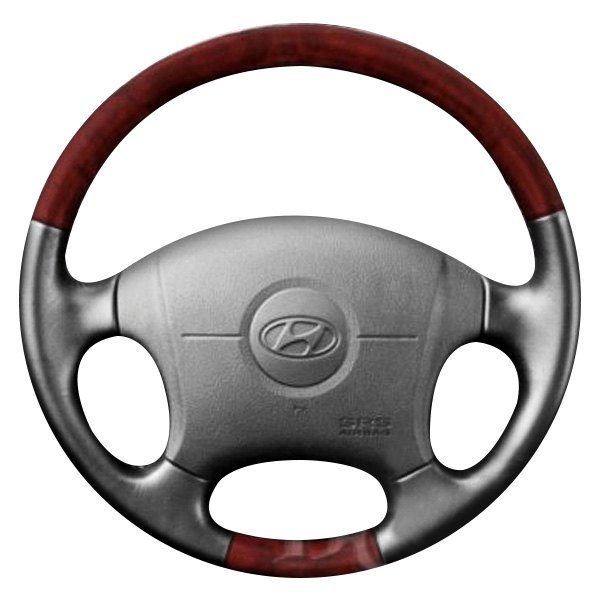  B&I® - Premium Design 4 Spokes Steering Wheel (Black Leather AND Rosewood Grip)