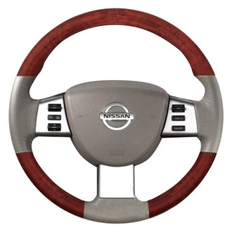 B&I® - Premium Design Black Leather Steering Wheel with Black Carbon Grip Steering Wheel