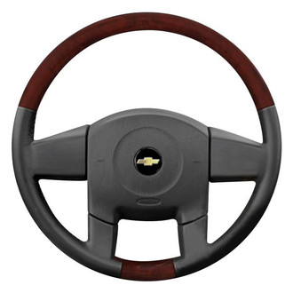B&I® - Premium Design Black Leather Steering Wheel with Black Carbon Grip Steering Wheel