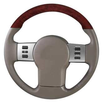 B&I® - Premium Design Black Leather Steering Wheel with Black Carbon Grip Steering Wheel