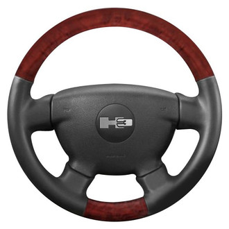 B&I® - Premium Design Black Leather Steering Wheel with Black Carbon Grip Steering Wheel