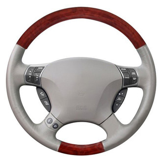 B&I® - Premium Design Medium Parchment Leather Steering Wheel with Factory Match Grip Steering Wheel