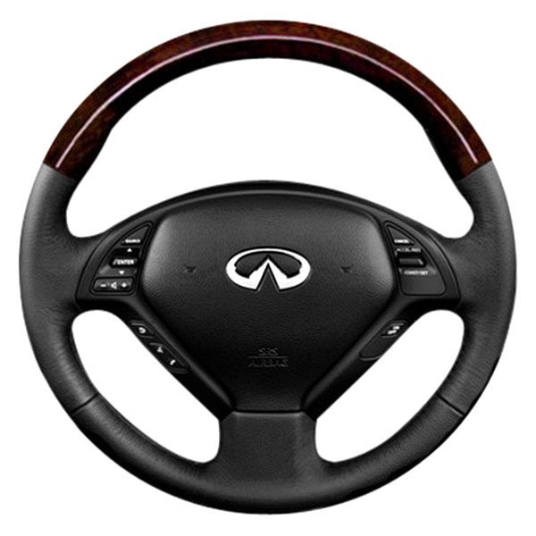  B&I® - Premium Design Steering Wheel (Black Leather AND Solid Blueon Top )