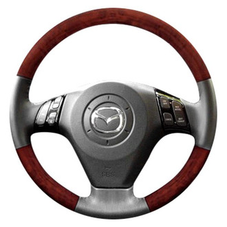 B&I® - Premium Design Black Leather Steering Wheel with Black Carbon Grip Steering Wheel
