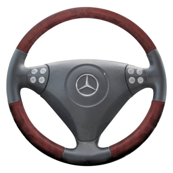  B&I® - Premium Design 3 Spokes Steering Wheel (Black Leather AND Factory Match (2001-2004) Grip)