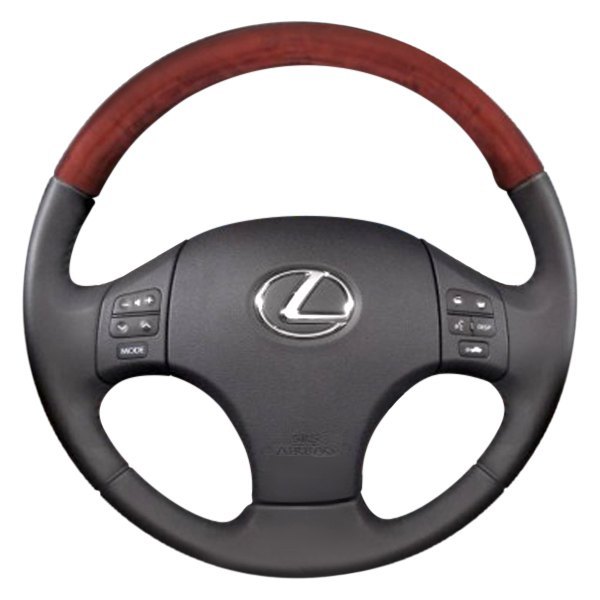 B&I® - Premium Design Steering Wheel (Black Leather AND Bronze Burlwoodon Top )