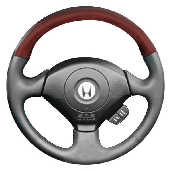  B&I® - Premium Design Steering Wheel (Black Leather AND Yellow Fiberon Top )
