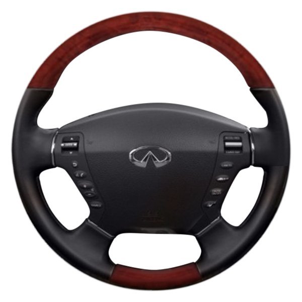  B&I® - Premium Design Steering Wheel (Black Leather AND Platinum Silver Grip)