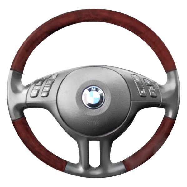  B&I® - Premium Design 3 Spokes Steering Wheel (Black Leather AND Piano Black Grip)