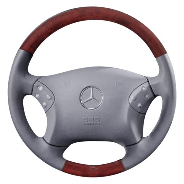  B&I® - Premium Design 4 Spokes Steering Wheel (Black Leather AND Natural Birdseye Grip)