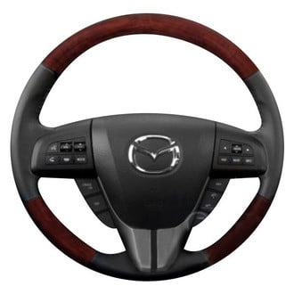 B&I® - Premium Design Black Leather Steering Wheel with Black Carbon Grip Steering Wheel