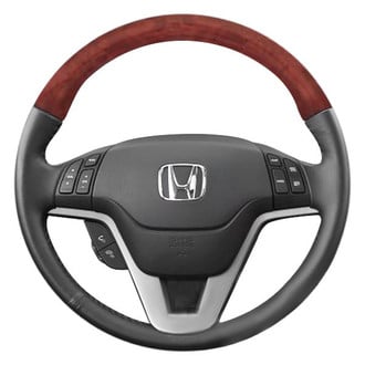 B&I® - Premium Design Black Leather Steering Wheel with Black Carbon on Top Inserts Steering Wheel
