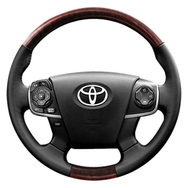  B&I® - Premium Design 4 Spokes Steering Wheel (Black Leather AND Custom Finish Grip)