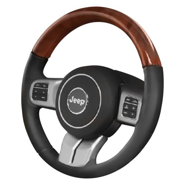  B&I® - Premium Design Steering Wheel (Black Leather AND Factory Match (Cherokee Dark)on Top )