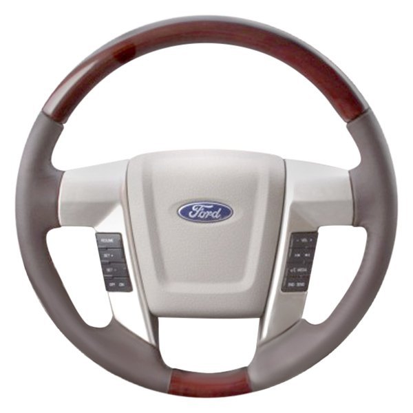  B&I® - Premium Design Steering Wheel (Dark Gray Leather AND Red Fiber Grip)