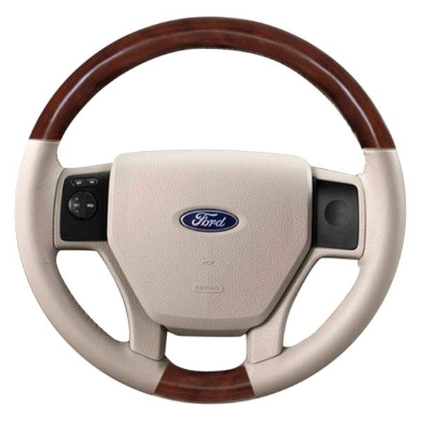  B&I® - Premium Design Steering Wheel (Ash Leather AND Solid Red Grip)