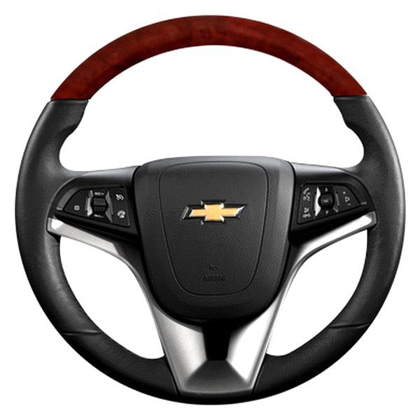  B&I® - Premium Design Steering Wheel (Black Leather AND Blackwoodon Top )