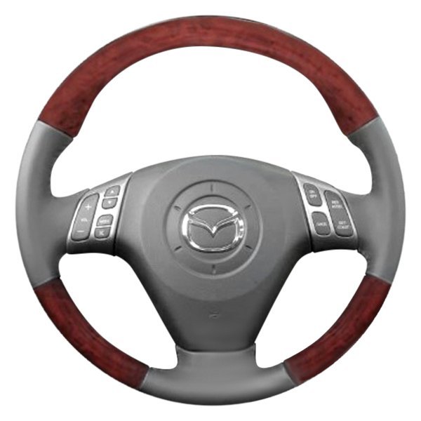  B&I® - Premium Design Steering Wheel (Dark Gray Leather AND Solid Blue Grip)
