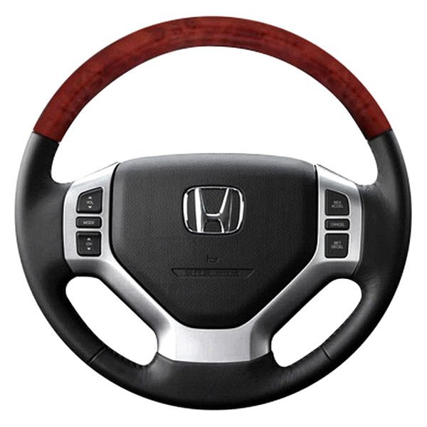  B&I® - Premium Design Steering Wheel (Light Gray Leather AND Red Fiber Grip)