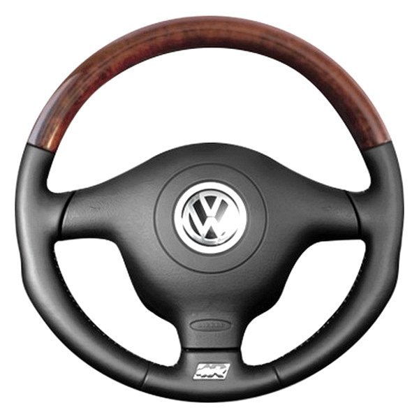  B&I® - Premium Design 3 Spokes Steering Wheel (Black Leather AND Blue Fiber Grip)