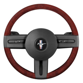 B&I® - Premium Full Woodgrain Design Steering Wheel with Black Spokes