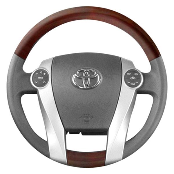 B&I® - Premium Thumb-Grip Design Steering Wheel (Black Leather AND Blackwood Grip)