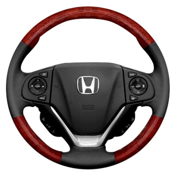  B&I® - Premium Design Steering Wheel (Dark Gray Leather AND Bronze Burlwoodon Top and Bottom )