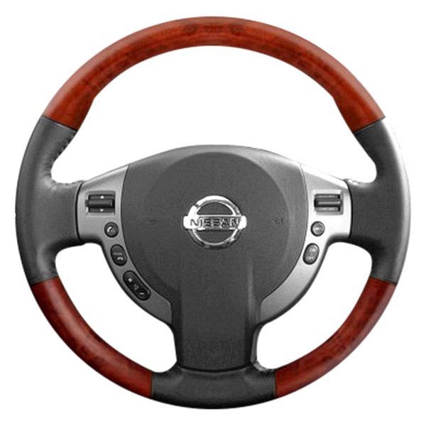  B&I® - Premium Design Steering Wheel (Black Leather AND Blackwoodon Top and Bottom )