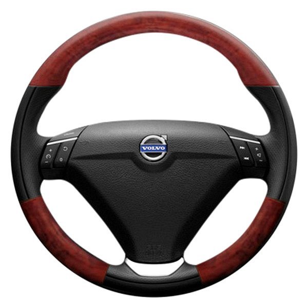  B&I® - Premium Design Steering Wheel (Black Leather AND Solid Blueon Top and Bottom )