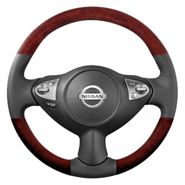 B&I® - Premium Design Steering Wheel (Medium Prairie Leather AND Rosewoodon Top and Bottom )