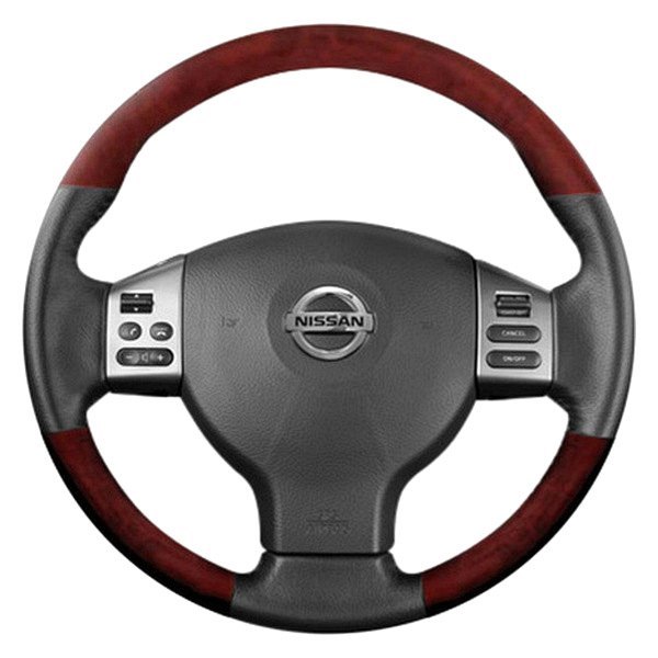  B&I® - Premium Design Steering Wheel (Tan/Beige Leather AND Red Fiberon Top and Bottom )