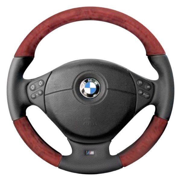  B&I® - Premium Design 3 Spokes Steering Wheel (Black Leather AND Custom Finishon Top and Bottom )