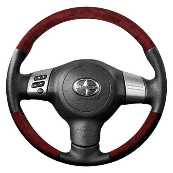  B&I® - Premium Design Steering Wheel (Black Leather AND Solid Redon Top and Bottom )