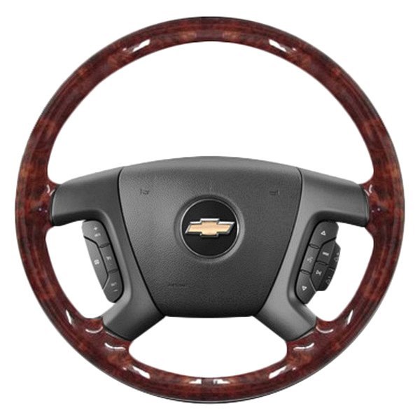  B&I® - Woodgrain Design Steering Wheel (Red Fiber Grip)